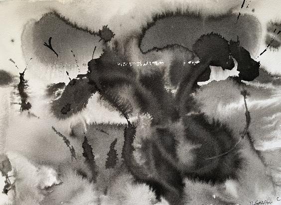 Abstract painting by AfricanBefore After, Ink on paper, 10 x 14  $300 American painter, entitled: 